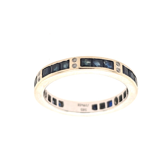 Pre Owned 18ct White Gold Sapphire and Diamond Eternity Ring ZV893 Pre Owned 18ct White Gold Sapphire and Diamond Eternity Ring ZV893